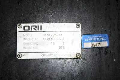 ORII MODEL RYN120S1SX, TRANSFER SERVO ROBOT