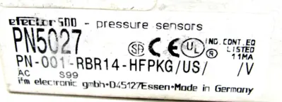 NEW IFM EFECTOR PN5027 PRESSURE SENSORS PN-001-RBR14-HFPKG/US V