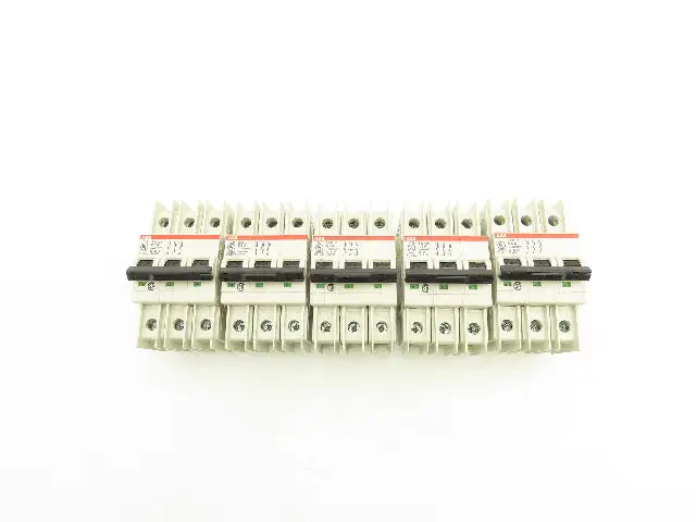 ABB S203UP-K6A 3-Pole Circuit Breaker 20A 480VAC 18-4AWG DIN Mountable Lot of 5