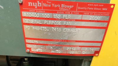 Used NYB _UNKNOWN_ Blowers | OCO Industrial #1633476