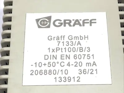 Used Graff Room Temperature Sensor for Dry Rooms PLC Temperature Modules Michigan US | Maverick Industrial Sales #1389174