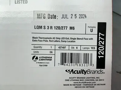 Used 2024 LITHONIA LIGHTING LQM S 3 4 120/277 M6 Lighting Ohio US | HGR 24 #1561772