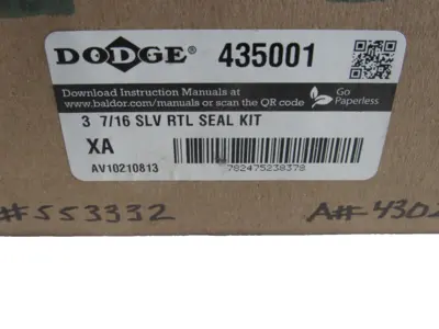 NEW DODGE 435001 3 7/16 SLV RTL SEAL KIT