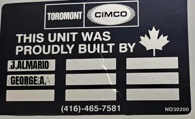 USED 2010 TOROMONT CIMCO C6-W08AHE