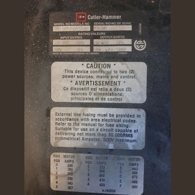 Cutler Hammer 500 HP Soft Starter