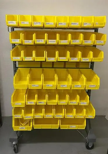 Stackable bin organizer on wheels 36''x23''x59''h