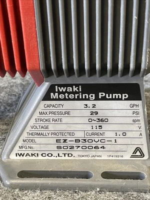 New | in-Stock Iwaki EZ-B3OVC-1 Pumps (liquid, other) California US | Davliegogo LLC #1729510