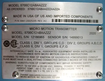 USED Micro Motion 5700 C12 ABAAZZZ AAZZA