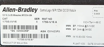 Allen-Bradley 1756-IV16 Ser A. Input Module. 3A-20