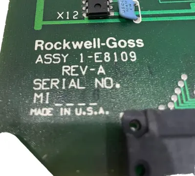 REPAIRED ROCKWELL-GOSS 1-E8109 COMPONENT BOARD REV-A 1E8109