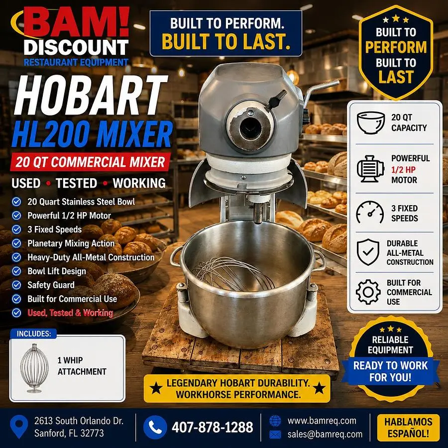 Used HOBART HL200 Planetary Mixers Florida US | BAM Discount Restaurant Equipment #1291756