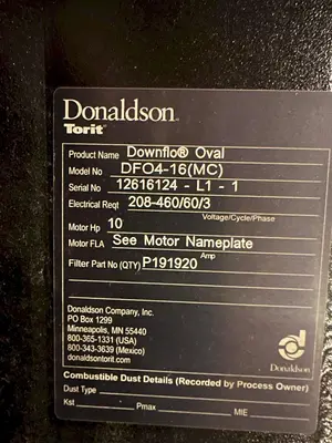 Used 2017 DONALDSON DFO4-16 Dust Collectors | Machine Factory Outlet #1267085