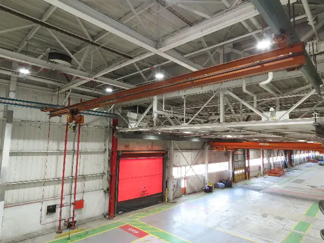 Cleveland Tramrail P&H 1 Ton Single Girder Underhung Bridge Crane 43' 8" Span