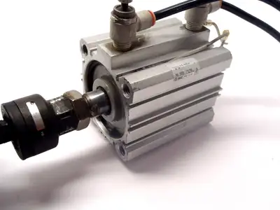 Used SMC COMPACT CYLINDER, PNEUMATIC CYLINDER W/ FLOATING JOINT Pneumatic Cylinders | Maverick Industrial Sales #1109618