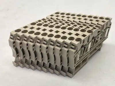 USED WEIDMÜLLER TERMINAL BLOCK DARK BEIGE 32A 800V ZDU 4/3AN LOT OF 10