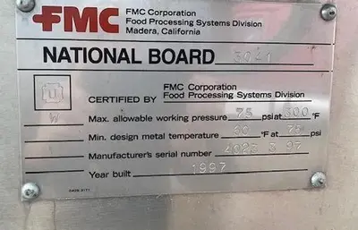 Used 1997 FMC CORPORATION, FOOD PROCESSING SYSTEMS DIVISION ABRS Autoclaves, Reactors & Kettles California US | Machinery & Equipment #1373219