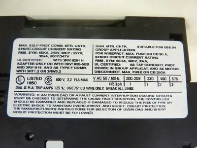 USED SIEMENS 3RV1021-1DA10