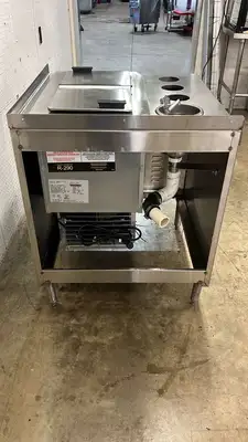 Used Delfield Used 30" x 32" Ice Cream Dipping Cabinet with Delfield N225P 6 Gallon Freezer - 115V - RL Ice Cream Equipment Illinois US | Falcon Restaurant Supply #1373543