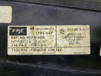 Used FEDERAL PIONEER NEF311015 Switchgears British Columbia CA | Lenmark #241048