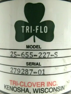 NEW TRI CLOVER 25-655-227-S TRI-FLOW VALVE 25655227S
