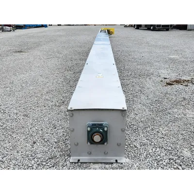 Used 14" Dia. X 48' L Stainless Steel Industrial Screw Auger Conveyor