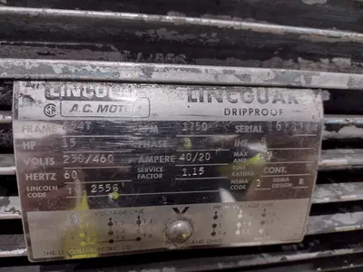 15 hp LINCOLN VICKERS HYDRAULIC PUMP: STOCK #23418