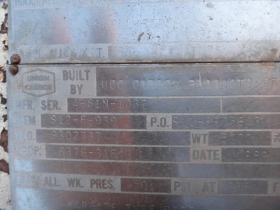 Karbate / Union Carbide 521 Sq Ft Heat Exchanger