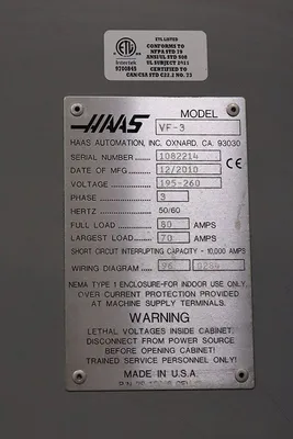 2010 HAAS VF-3 MACHINING CENTERS, VERT., N/C & CNC | Prime Machinery (21)
