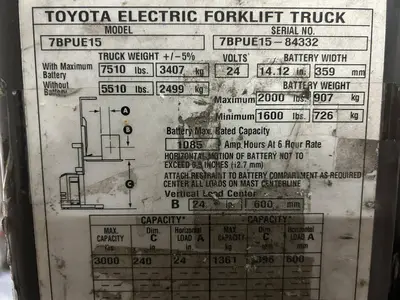 Used 2015 TOYOTA 7BPUE15 Misc Forklifts Illinois US | Somerset Equipment Sales #1542874
