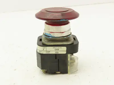 Allen Bradley 800T-FXP16 D4 Red Illuminated Mushroom Push/Pull Button 30mm