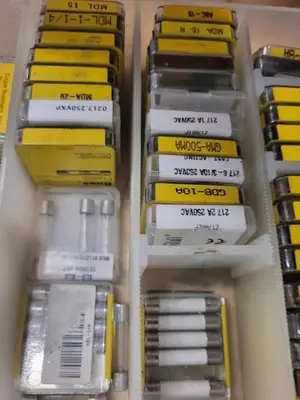 Large Assortment of Bussman and Fusetron Electrical Fuses in Organizer Cases