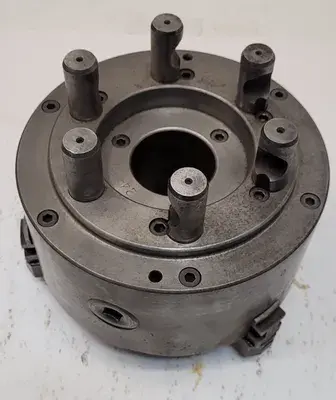8-1/4" DIAMETER, 3 JAW LATHE CHUCK WITH 2.25" THROUGH HOLE AND D1-6 MOUNT TYPE