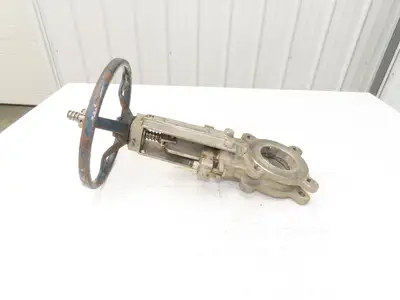 ITT Fabri-Valve 67 S316 3" Stainless Knife Gate Valve Lug Style Rubber Seat
