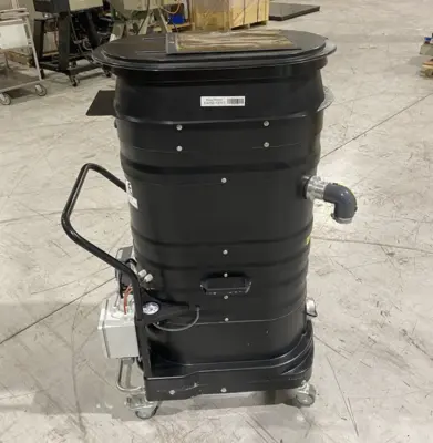 USED RUWAC CONTINUOUS DUTY INDUSTRIAL HEPA VACUUM 3HP 180CFM, QUIET OP.