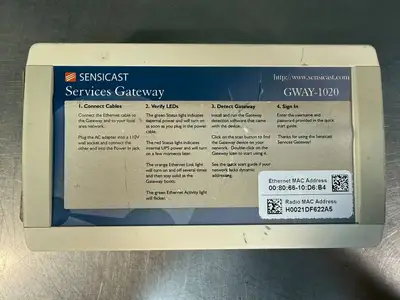 Sensicast Gway-1020 Service Gateway (4.4.5)