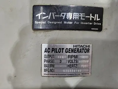 Motor off 300 TON KOMATSU L2M300-3BM / Hitachi 37 KW 4 Pole Type: TFO Form: KK 3 Phase Induction Motor