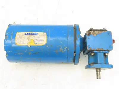 Leeson 844412N1 Gearmotor 15:1 Ratio 37-115rpm 460V 3PH U48CZ 30-min 1/2"Shaft
