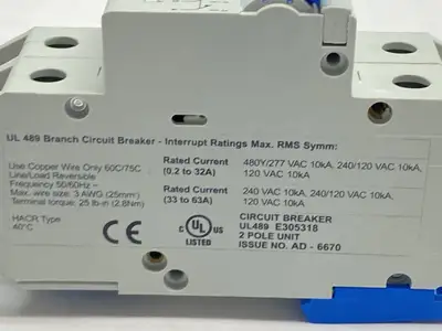 New | in-Stock Altech Corp Miniature Circuit Breaker 2-Pole 15A 480Y/277VAC Circuit Breakers Michigan US | Maverick Industrial Sales #1389192
