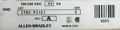 NEW ALLEN BRADLEY 2705-P21C1 REDIPANEL SER.E 2705P21C1