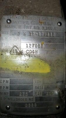 USED DURCO TYPE: CENTRIFUGAL