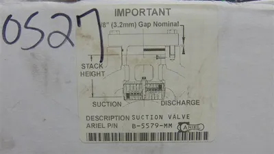 Ariel B-5579-MM Compressor Suction Valve SUC VLV, 160CEX, PC, PRC New NIB