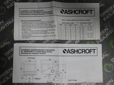 Ashcroft LPSN4PB25 XFS Pressure Switch 400 PSI 2400PSI Proof 5-15 Deadband New