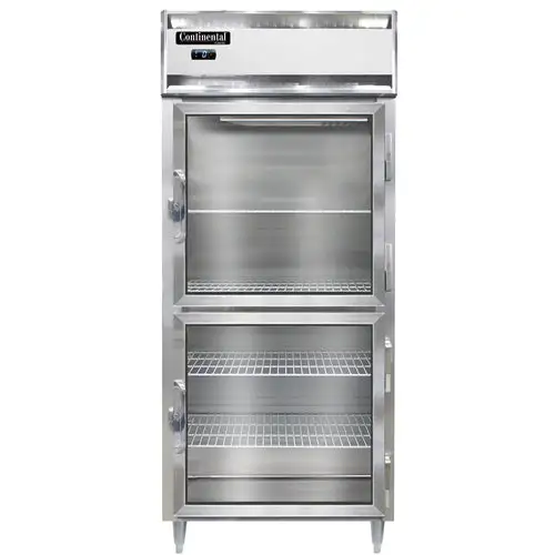 Continental D1FXNSSGDHD 36 1/4" Designer Line One Section Reach In Freezer, (2) Right Hinge Glass Doors, 115v