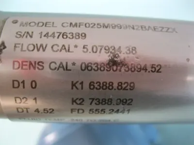 Used Micro Motion CMF025 M999N2BAEZZX Sensors New Hampshire US | Bitter End Trading #1452777