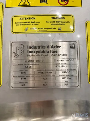 2021 INDUSTRIES D'ACIER INOXYDABLE ITEE 4,000 GALLON Pionowy zbiornik magazynowy | Perry Equipment (12)