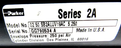 NEW PARKER 02.50 SB2ALUV19AC 5.250 CYLINDER SERIES 2A 0250SB2ALUV19AC5250