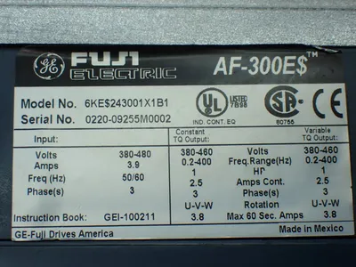 Used FUJI ELECTRIC 6KE$243001X1B1 Variable Speed Drives Ohio US | HGR 24 #878471