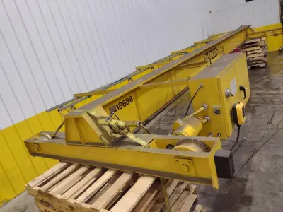 7.5 TON x 27' DESHAZO SINGLE GIRDER TOP RUNNING BRIDGE CRANE WITH STREET UNDERSLUNG HOIST: YOBRO 24991