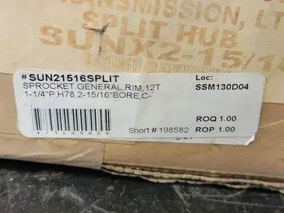Sprocket Rim Split Hub SUNX2-15/16
