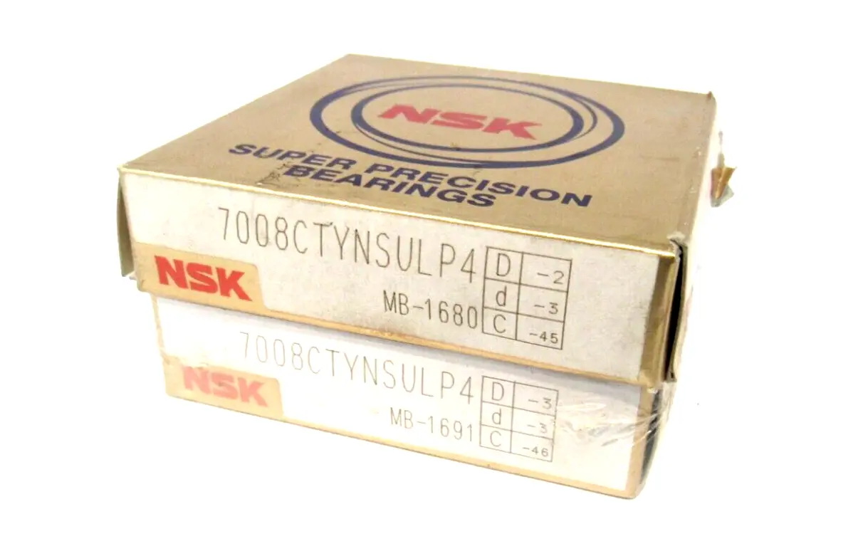 LOT OF 2 NEW NSK 7008CTYNSULP4 BEARINGS